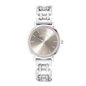 Uhr Rund Sparkling Graceful Greige Statement Silber von COEUR DE LION