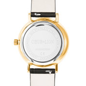 Uhr Rund Sparkling Sunray Leder Dunkelgrau Gold von COEUR DE LION