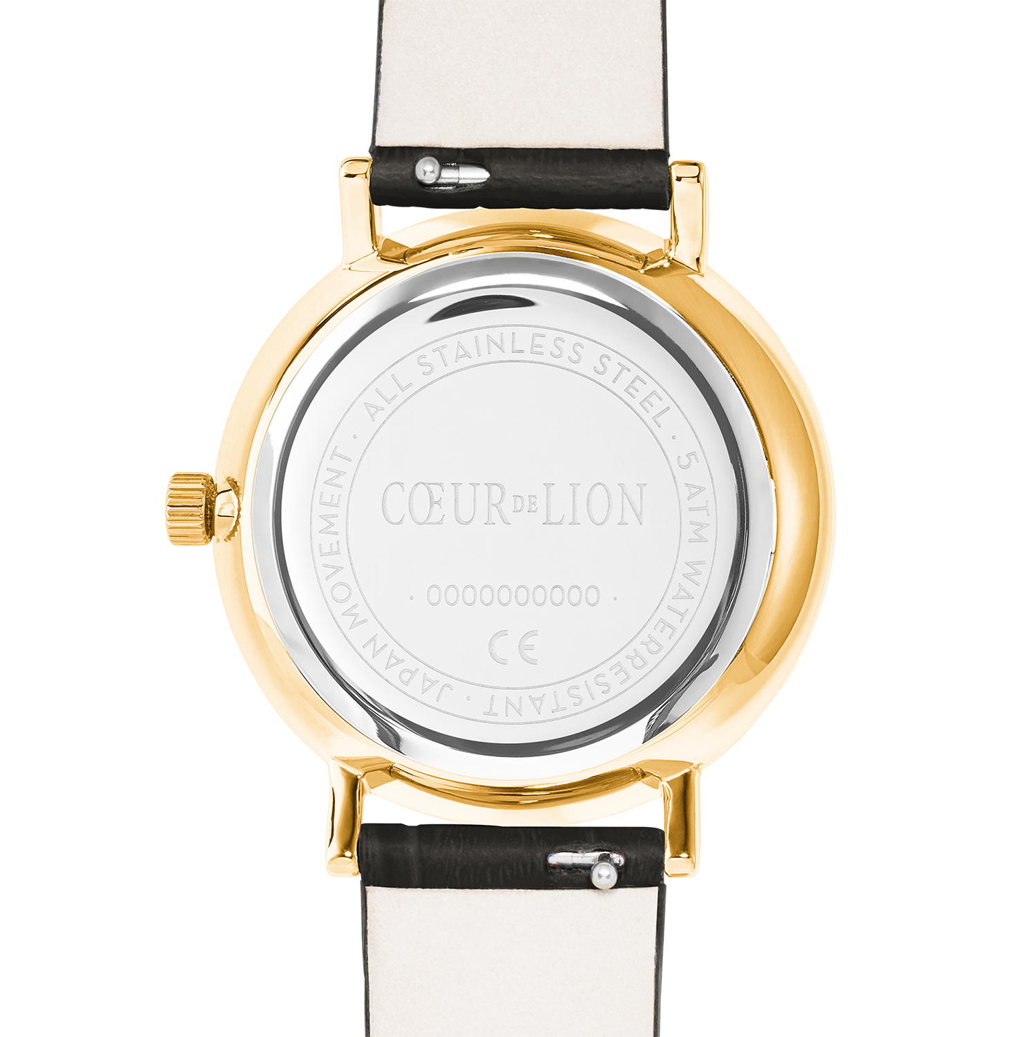 Uhr Rund Sparkling Sunray Leder Dunkelgrau Gold