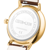 Uhr Rund Sparkling Sunray Armband Leder Braun gold von COEUR DE LION