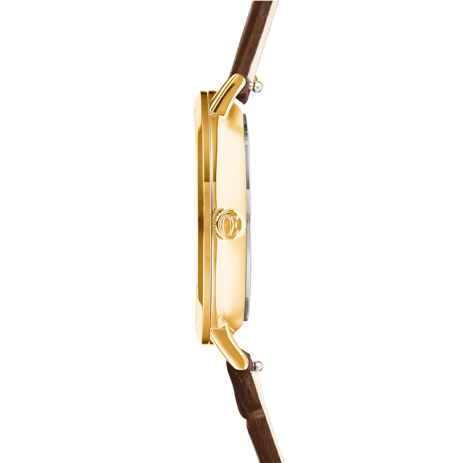 Uhr Rund Sparkling Sunray Armband Leder Braun gold von COEUR DE LION – Tragevariante