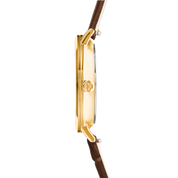 Uhr Rund Sparkling Sunray Armband Leder Braun gold von COEUR DE LION – Tragevariante