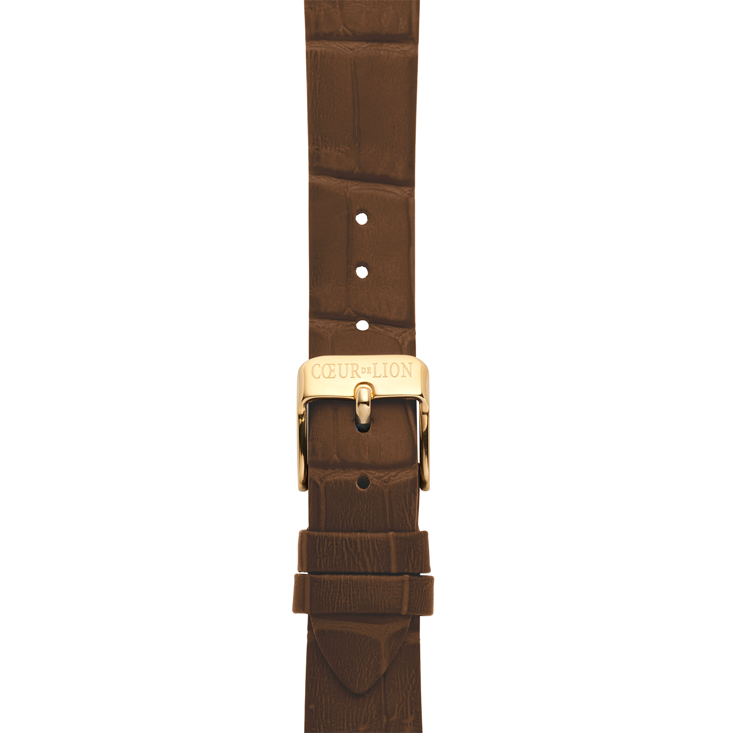 Uhr Rund Sparkling Sunray Armband Leder Braun gold von COEUR DE LION – Tragevariante