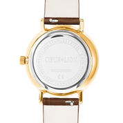Uhr Rund Sparkling Sunray Armband Leder Braun gold von COEUR DE LION – Tragevariante