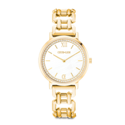 Uhr Rund Sparkling Perlmutt Statement Gold von COEUR DE LION
