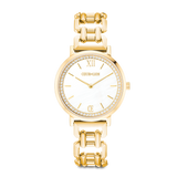 Uhr Rund Sparkling Perlmutt Statement Gold