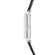 Uhr Iconic Cube Spikes Silber Armband Leder Schwarz von COEUR DE LION – Tragevariante