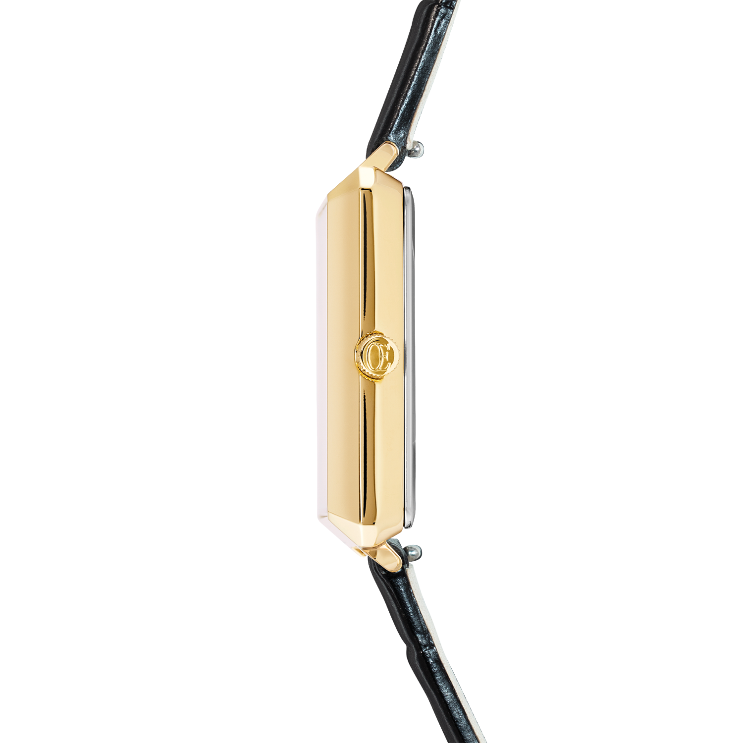 Uhr Iconic Cube Spikes Gold Armband Leder Schwarz