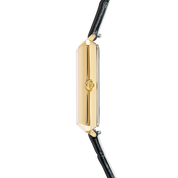 Uhr Iconic Cube Spikes Gold Armband Leder Schwarz von COEUR DE LION – Tragevariante