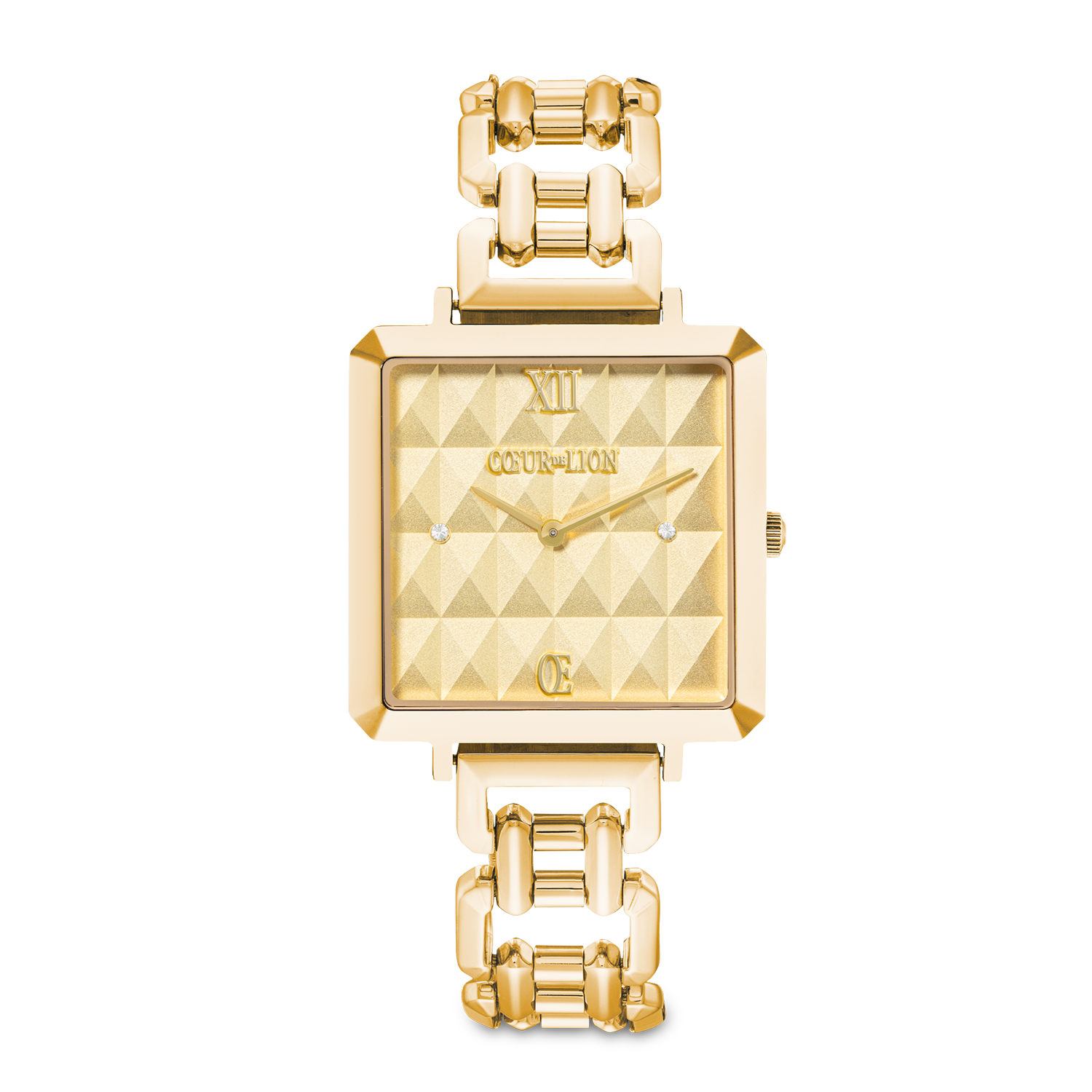 Uhr Iconic Cube Spikes Statement Gold von COEUR DE LION