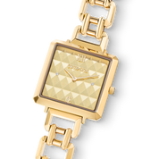 Uhr Iconic Cube Spikes Statement Gold von COEUR DE LION – im Set mit passenden Schmuckstücken