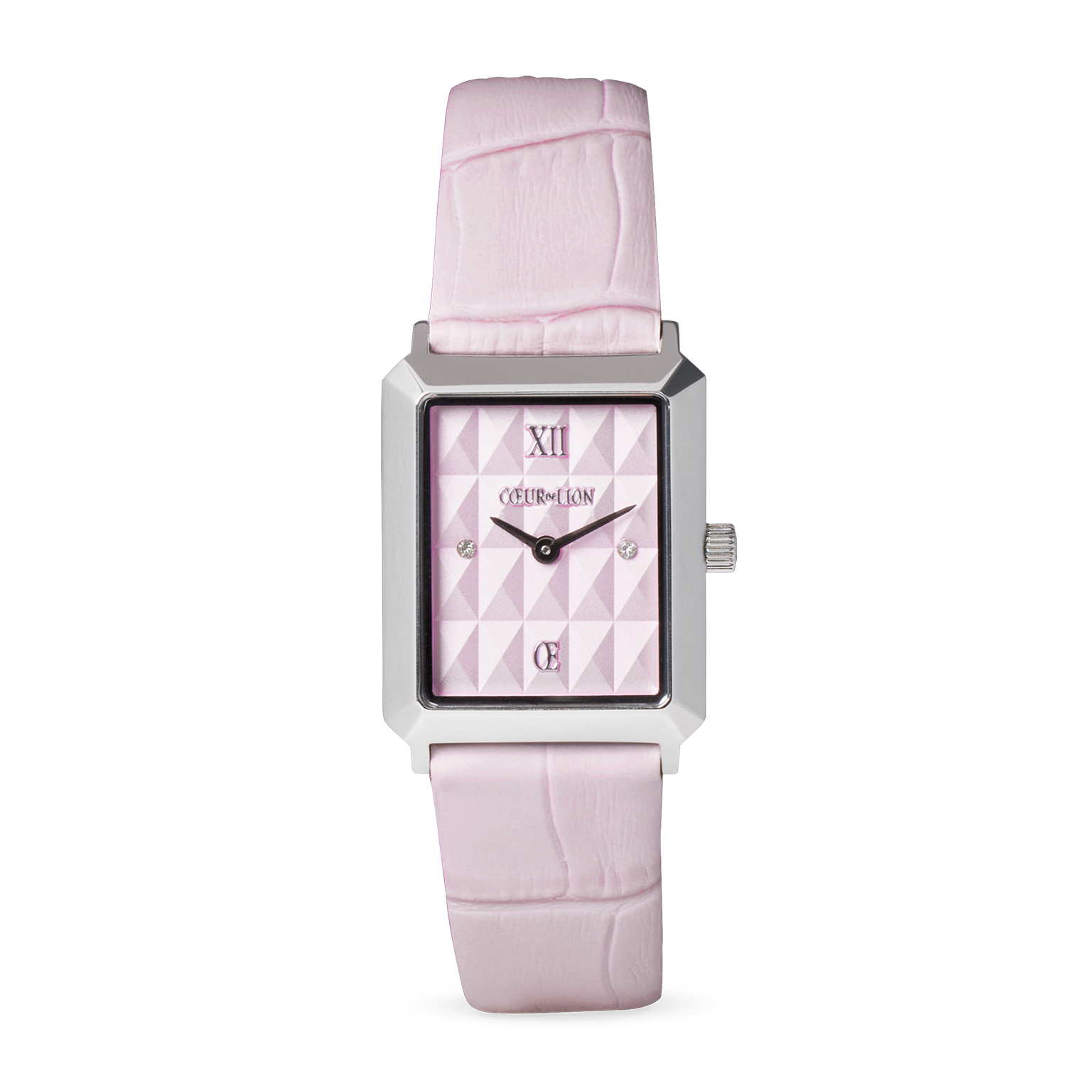 Uhr Iconic Spikes Rosé Silber & GeoCUBE® Iconic Precious Armband rosa-flieder von COEUR DE LION – Tragevariante