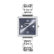 Uhr Iconic Cube Sparkling Anthracite Attraction Statement Silber von COEUR DE LION