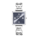 Uhr Iconic Cube Sparkling Anthracite Attraction Statement Silber