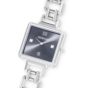 Uhr Iconic Cube Sparkling Anthracite Attraction Statement Silber von COEUR DE LION – im Set mit passenden Schmuckstücken