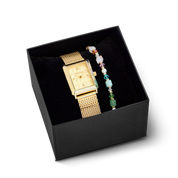 Geschenkset Uhr Iconic Spikes gold Milanaise & Armband Cube Princess Fusion Blossom gold von COEUR DE LION