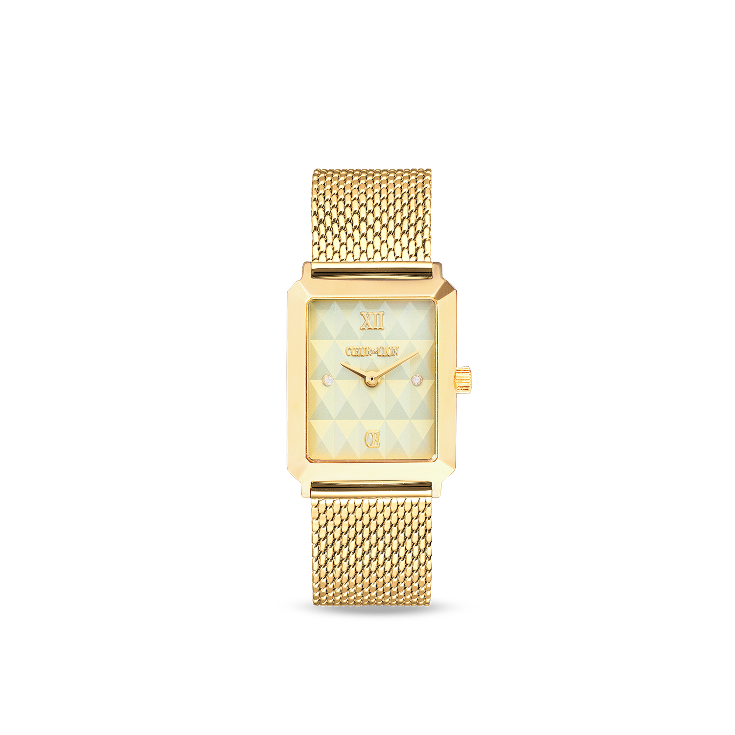 Geschenkset Uhr Iconic Spikes gold Milanaise & Armband Cube Princess Fusion Blossom gold von COEUR DE LION – Tragevariante