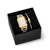 Geschenkset Uhr Iconic Spikes Silber Statement Bicolor & Cube Trio Armband Gold-Silber