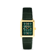 Uhr Iconic Spikes Leder Forest Green Gold von COEUR DE LION