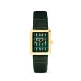 Uhr Iconic Spikes Leder Forest Green Gold