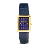 Uhr Iconic Spikes Armband Leder Midnight Blue Gold