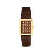 Uhr Iconic Spikes Armband Leder Mocha Mousse Gold von COEUR DE LION