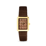 Uhr Iconic Spikes Armband Leder Mocha Mousse Gold