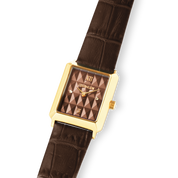 Uhr Iconic Spikes Armband Leder Mocha Mousse Gold von COEUR DE LION – im Set mit passenden Schmuckstücken