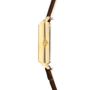 Uhr Iconic Spikes Armband Leder Mocha Mousse Gold von COEUR DE LION – Tragevariante