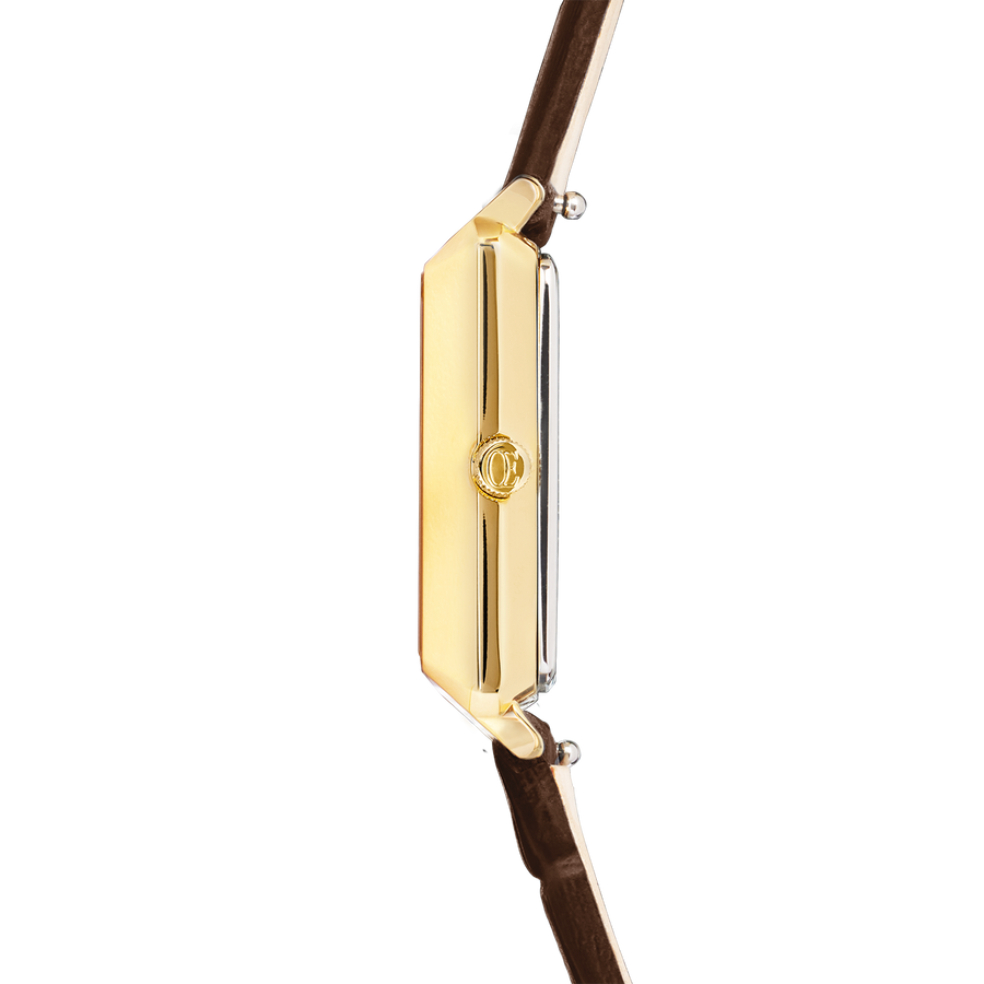 Uhr Iconic Spikes Armband Leder Mocha Mousse Gold