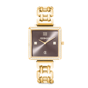 Uhr Iconic Cube Sparkling Mystic Mocca Statement gold von COEUR DE LION
