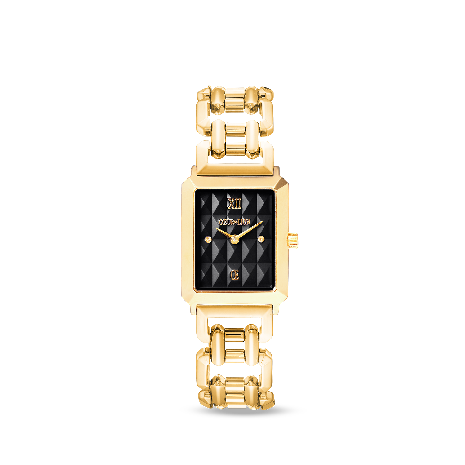 Uhr Iconic Spikes Schwarz Statement Gold von COEUR DE LION