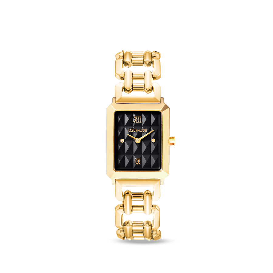 Uhr Iconic Spikes Schwarz Statement Gold
