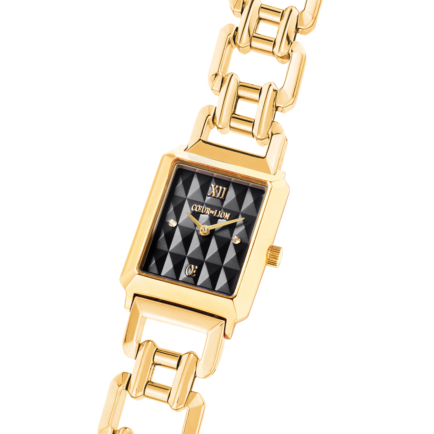 Uhr Iconic Spikes Schwarz Statement Gold von COEUR DE LION – im Set mit passenden Schmuckstücken