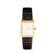 Uhr Iconic Waves Gold Leder Schwarz-Weiß von COEUR DE LION