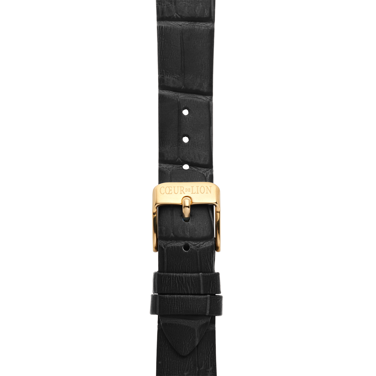 Uhr Iconic Waves Gold Leder Schwarz-Weiß