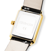Uhr Iconic Waves Gold Leder Schwarz-Weiß von COEUR DE LION