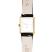 Uhr Iconic Waves Gold Leder Schwarz-Weiß von COEUR DE LION – Detailaufnahme