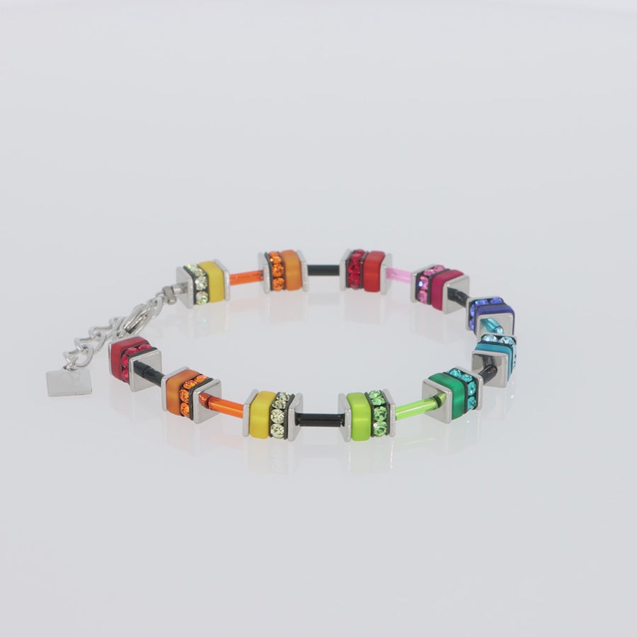 GeoCUBE® Armband classic Polaris & Strass multicolor