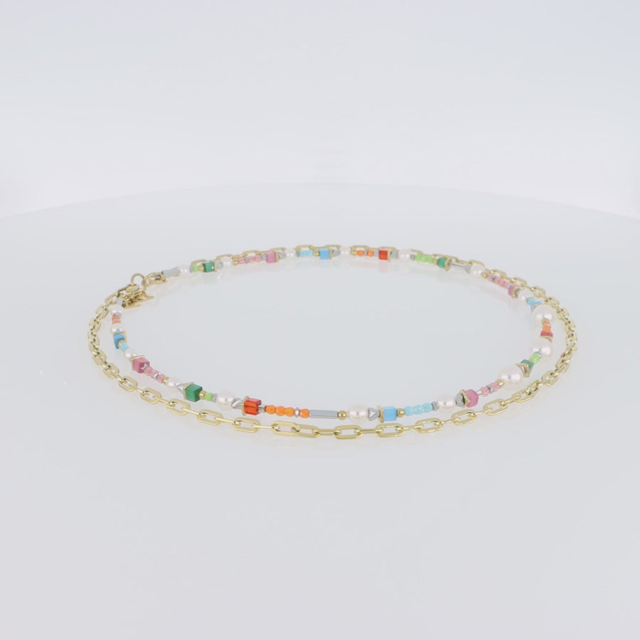 Halskette Classic Layer gold-multicolor