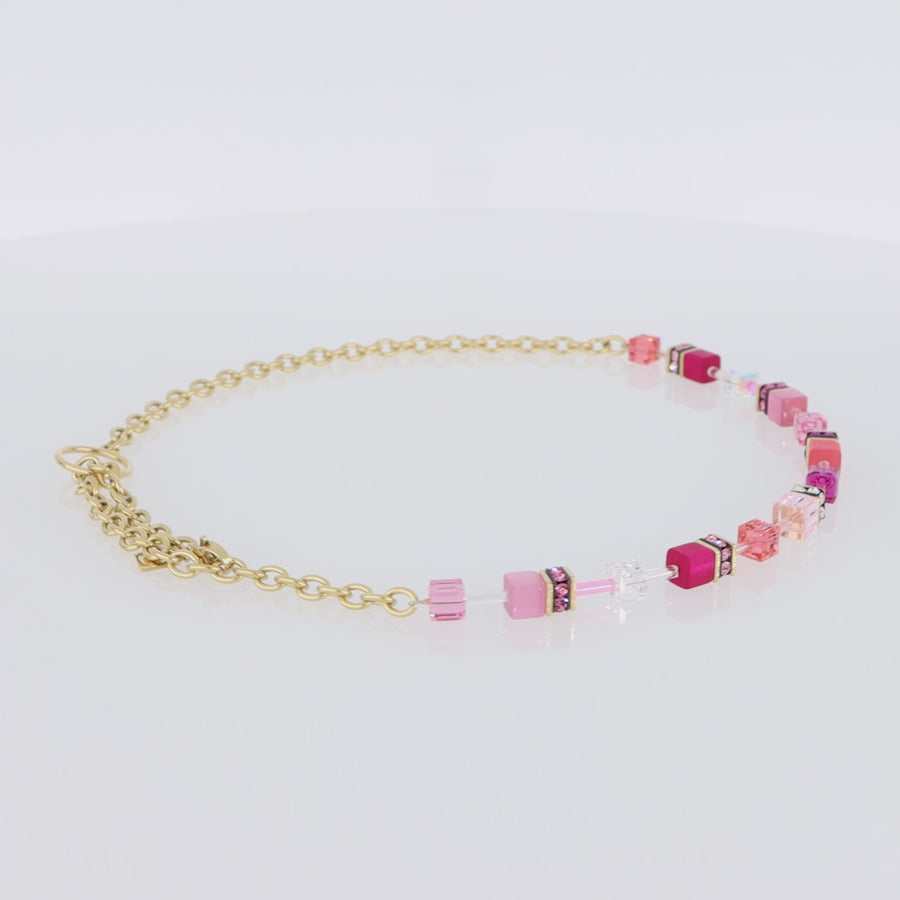 GeoCUBE® Iconic Chain Halskette gold-magenta