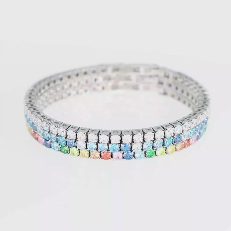 Tennisarmband silber-blau