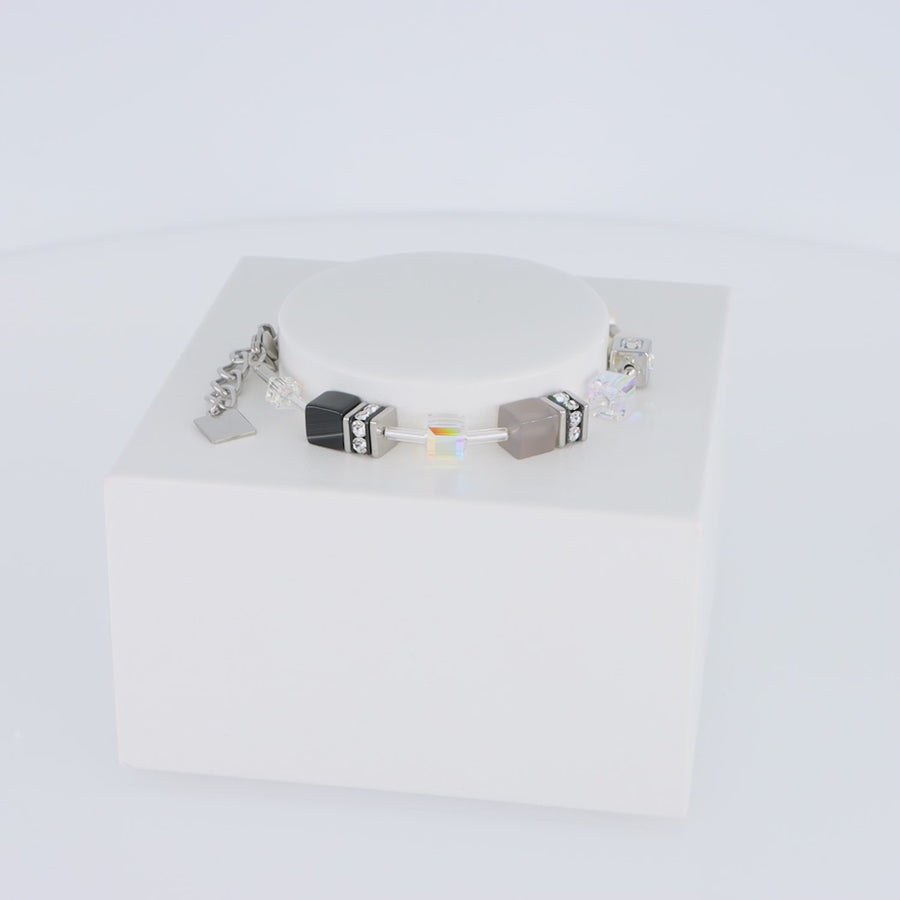 Armband  GeoCUBE® Fusion Precious Pearl Mix silber-grau