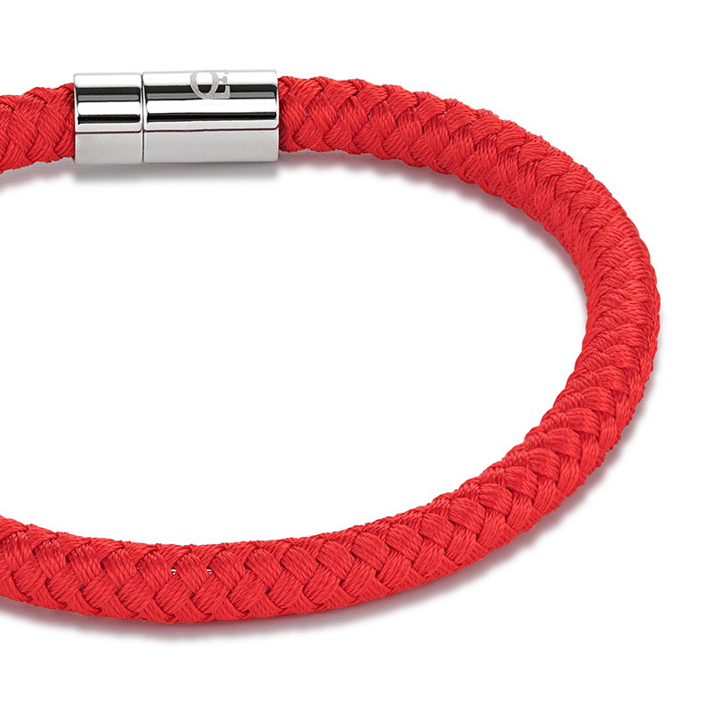 Armband Textil geflochten rot