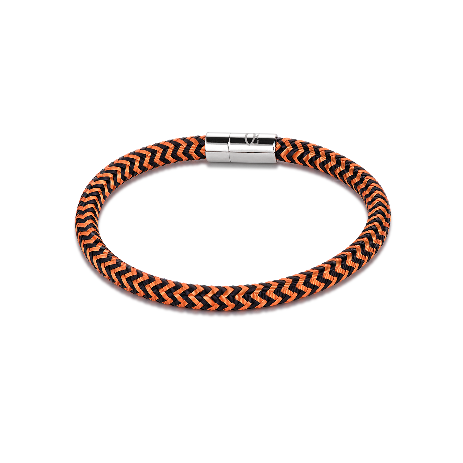 Armband Metall geflochten orange-schwarz