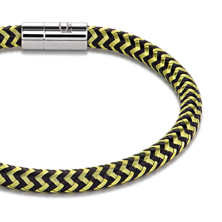 Armband Metall geflochten grün-schwarz