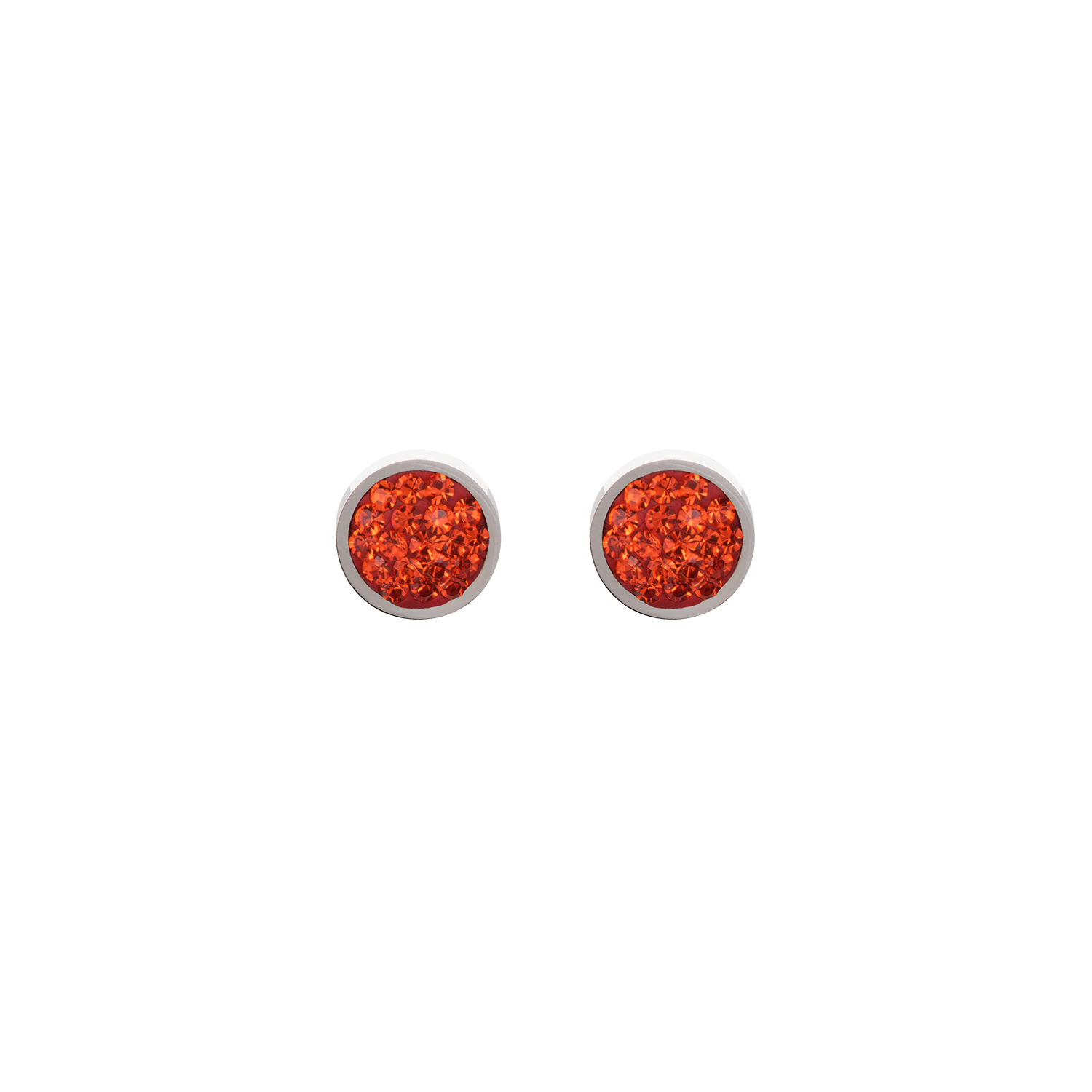 Ohrringe Edelstahl & Kristalle Pavé orange