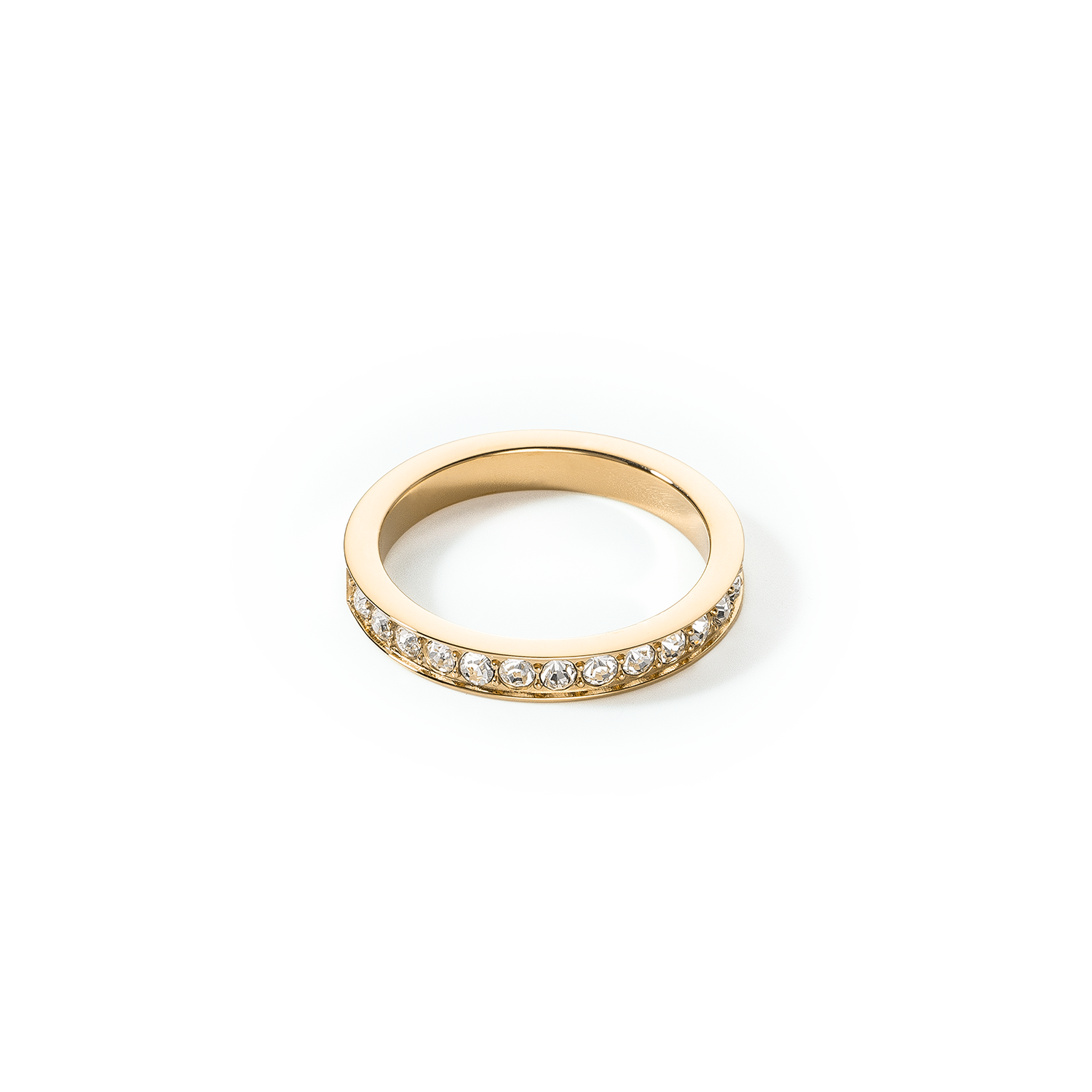 Ring Edelstahl & Kristalle slim gold kristall