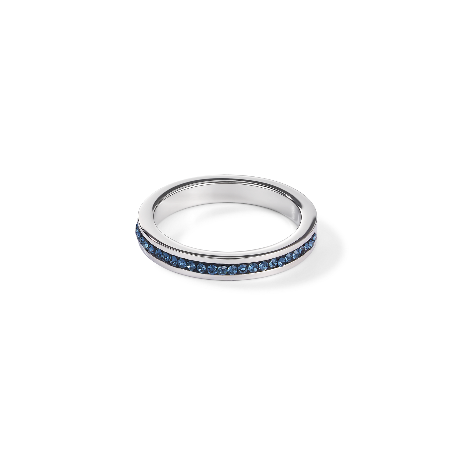 Ring Edelstahl silber & Kristalle Pavé montana