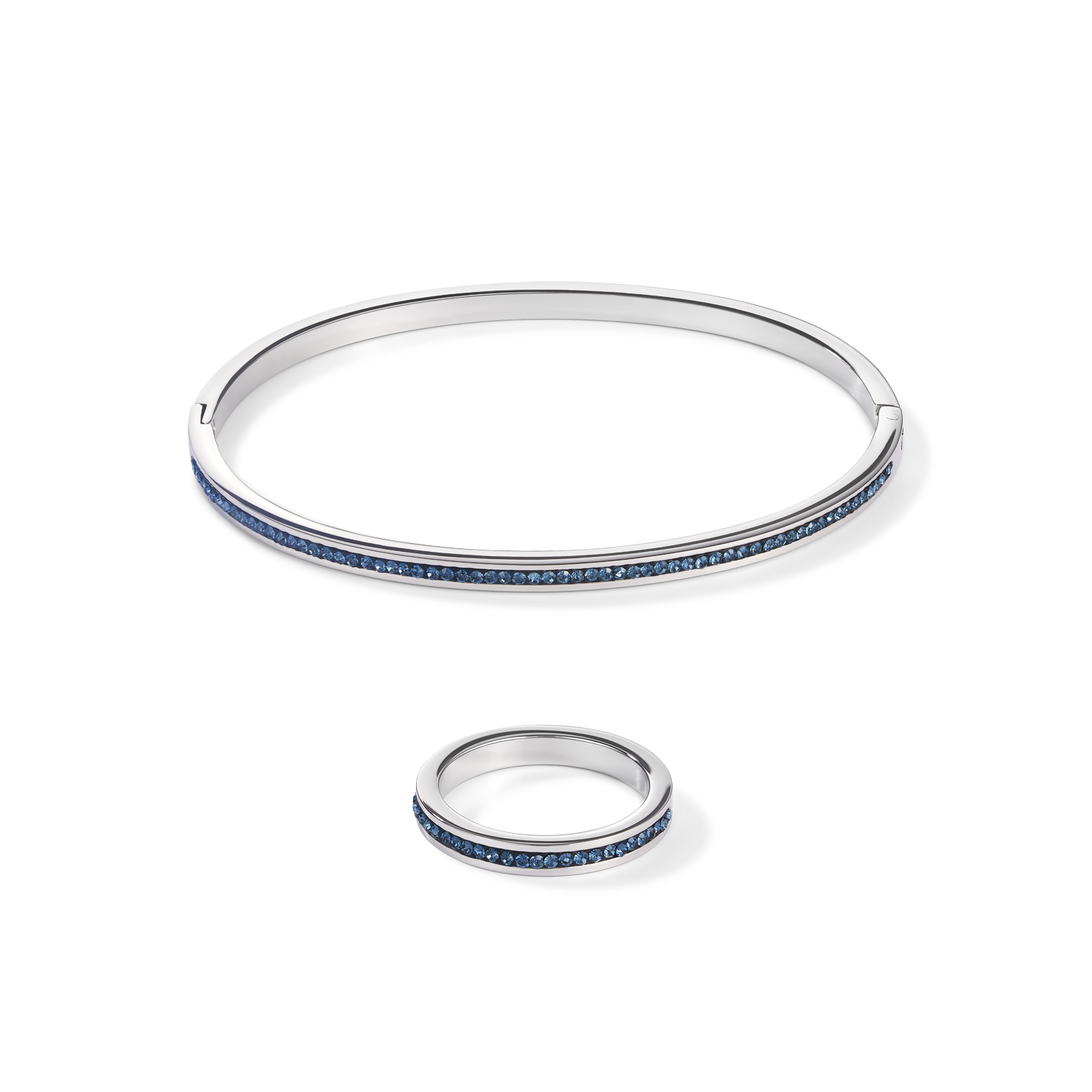 Ring Edelstahl silber & Kristalle Pavé montana